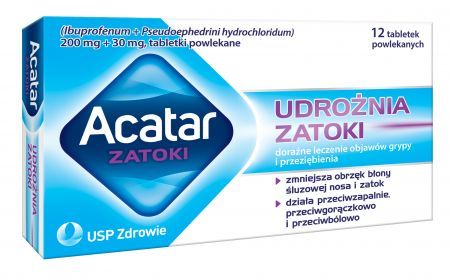 Acatar Zatoki 200 mg + 30 mg, tabletki powlekane, 12 szt.