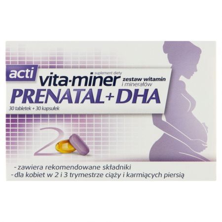 Acti vita-miner Prenatal + DHA, tabletki + kapsułki, 30 szt. + 30 szt.