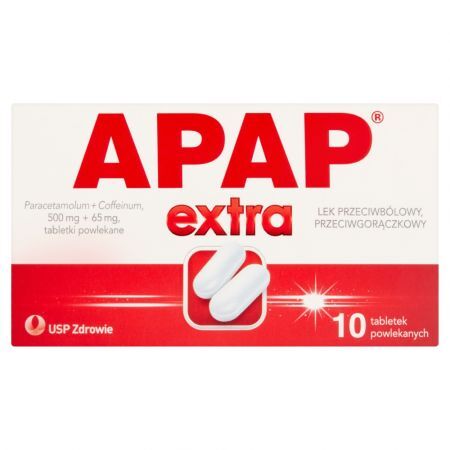 Apap Extra, 500 mg + 65 mg, tabletki powlekane, 10 szt