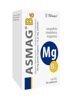 Asmag B6 20 mg+0,25 mg, tabletki, 50 szt