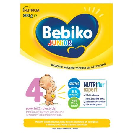 Bebiko Junior 4, mleko modyfikowane dla dzieci powyżej 2 r.ż., 800 g