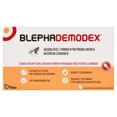 BlephaDemodex, chusteczki do higieny powiek, 30 szt.