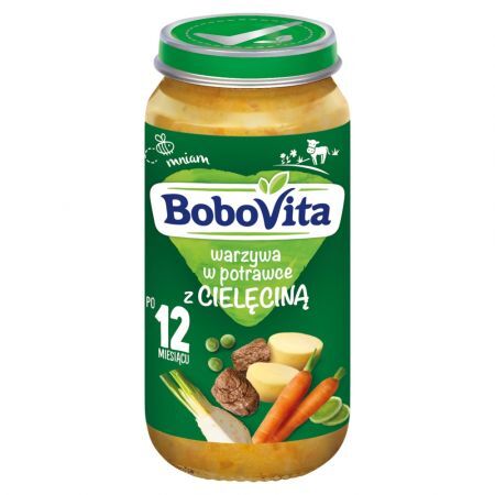 BoboVita Junior, warzywa w potrawce z cielęciną, 250 g