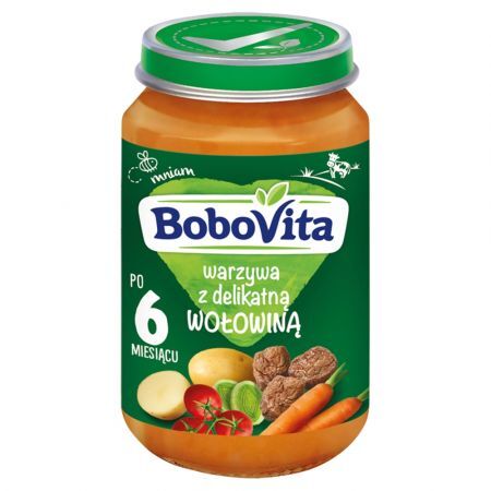 BoboVita, obiadek, warzywa z delikatną wołowiną, 190 g