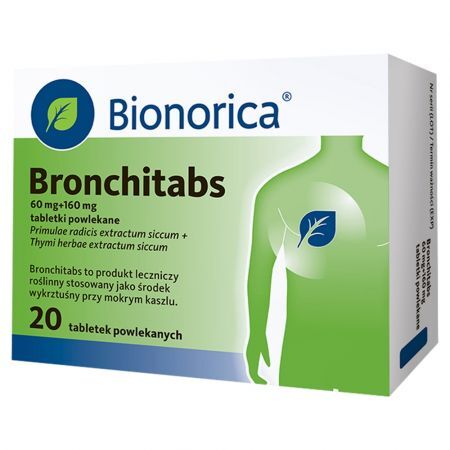 Bronchitabs 60 mg + 160 mg, tabletki powlekane, 20 szt.