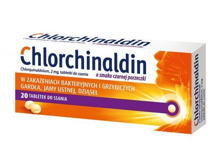Chlorchinaldin, tabletki do ssania o smaku porzeczki, 20 szt.