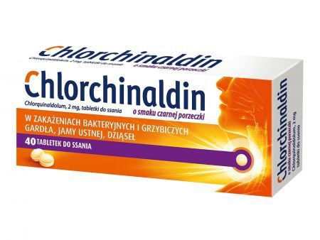Chlorchinaldin, tabletki do ssania o smaku porzeczki, 40 szt.