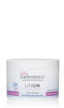 Dermedic Emolient Linum Baby, masło intensywnie natłuszczające do twarzy i ciała, 225 g