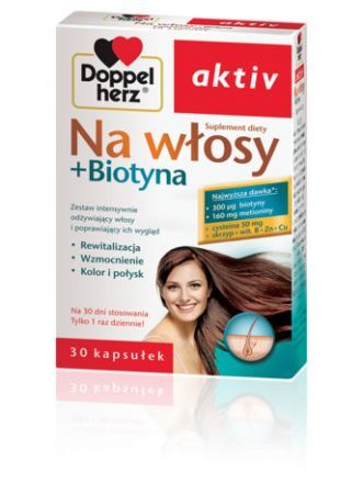 Doppelherz aktiv Na włosy + Biotyna, kapsułki, 30 szt.