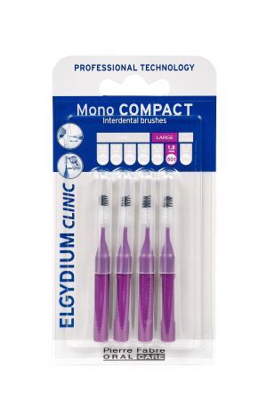 Elgydium Clinic Mono Compact 5, purpurowa szczoteczka międzyzębowa, 4 szt.