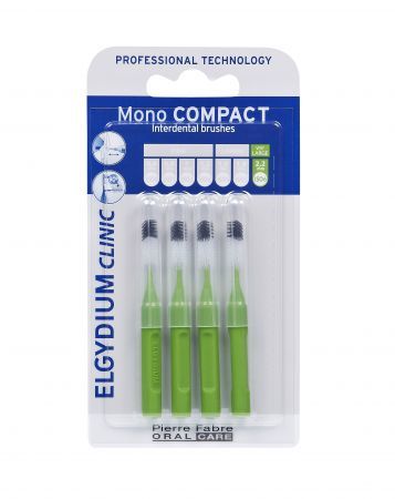 Elgydium Clinic Mono Compact 6, zielona szczoteczka międzyzębowa, 4 szt.