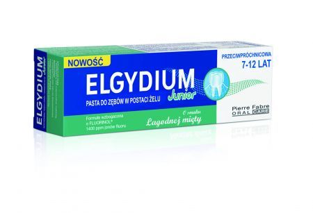 Elgydium Junior, pasta do zębów o smaku łagodnej mięty (7-12 lat), 50 ml