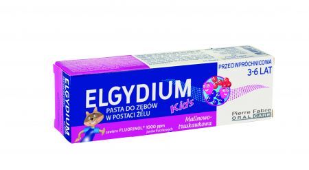 Elgydium Kids, pasta do zębów w żelu malinowo-truskawkowa (2-6 lat), 50 ml
