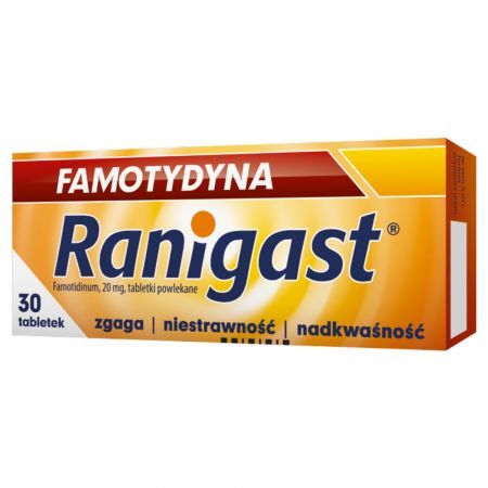 Famotydyna Ranigast 20 mg, tabletki powlekane, 30 szt.