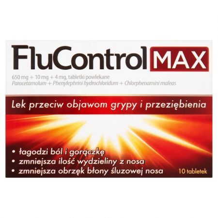 FluControl Max 650 mg + 10 mg + 4 mg, tabletki powlekane, 10 szt.