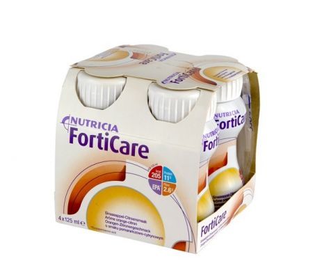 FortiCare, płyn o smaku pomarańczowo-cytrynowym, 4 x 125 ml