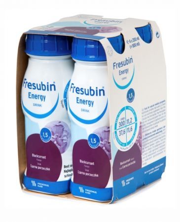 Fresubin Energy Drink, płyn o smaku czarnej porzeczki. 4 x 200 ml