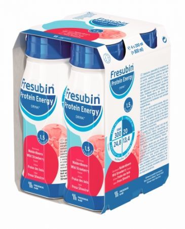 Fresubin Protein Energy Drink, płyn o smaku poziomkowym, 4 x 200 ml