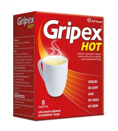 Gripex Hot, proszek do sporządzania roztworu doustnego, 8 saszetek