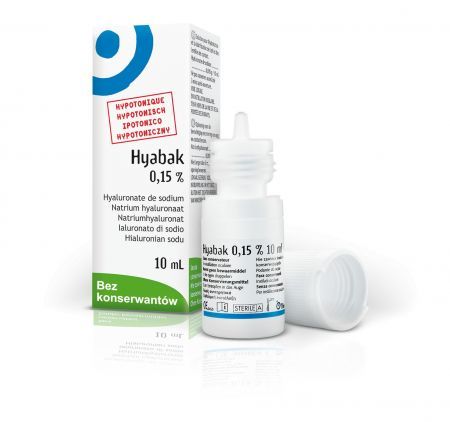 Hyabak 0,15%, nawilżające krople do oczu, 10 ml