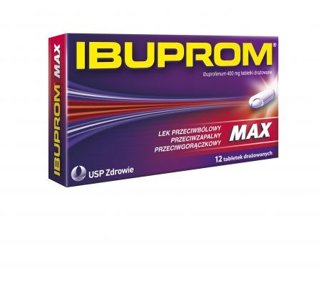 Ibuprom Max 400 mg, tabletki drażowane, 12 szt.