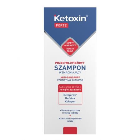 Ketoxin Forte Nowa Formuła, szampon wzmacniający przeciwłupieżowy, 200 ml