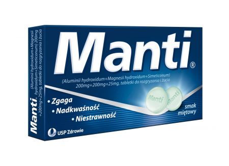 Manti, tabletki do rozgryzania i żucia, smak miętowy, 32 szt.