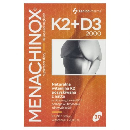 Menachinox K2 + D3 2000, kapsułki, 30 szt.