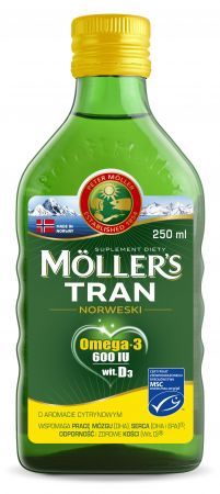 Moller's Gold Tran cytrynowy 2000j.m., 250 ml