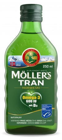 Moller's Tran Norweski, płyn, naturalny, 250 ml
