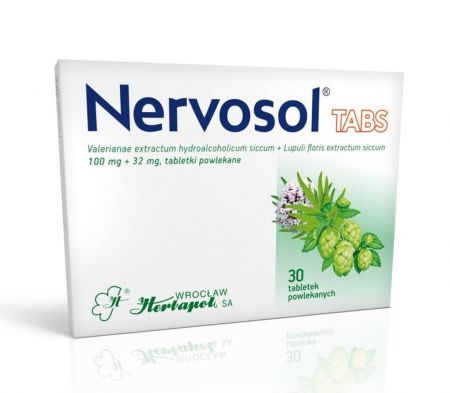 Nervosol Tabs 100 mg + 32 mg, tabletki powlekane, 30 szt.