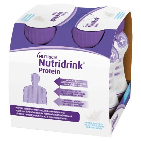 Nutridrink Protein, płyn o smaku neutralnym, 4 x 125 ml