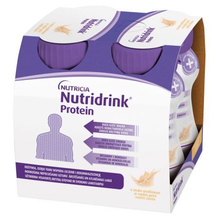 Nutridrink Protein, płyn o smaku waniliowym, 4 x 125 ml