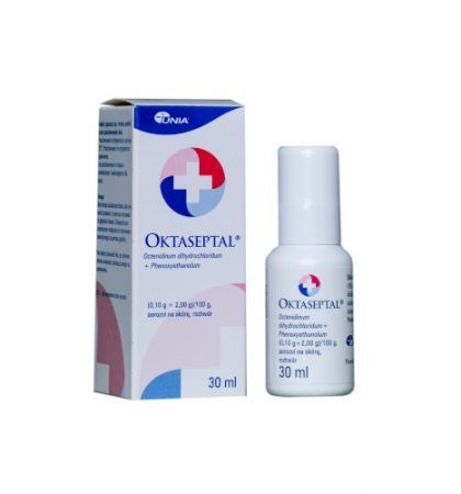 Oktaseptal (100 mg + 2 g)/ 100 g, aerozol na skórę, 30 ml