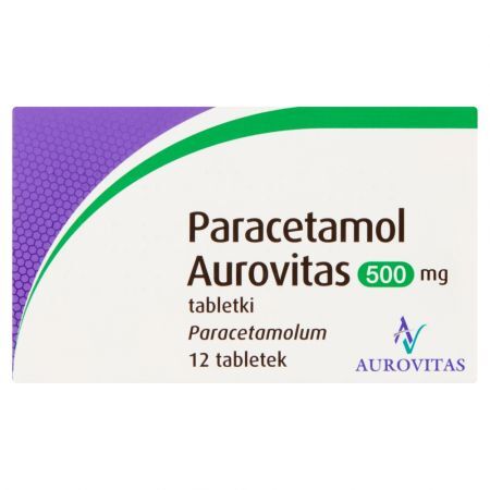 Paracaetamol Aurovitas 500 mg, tabletki, 12 szt.