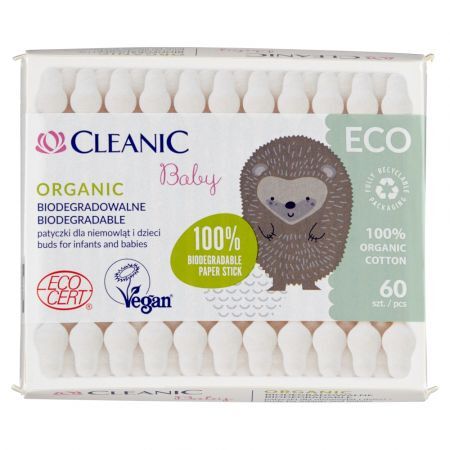 Patyczki dziecięce Cleanic Eco Baby -  60 szt.