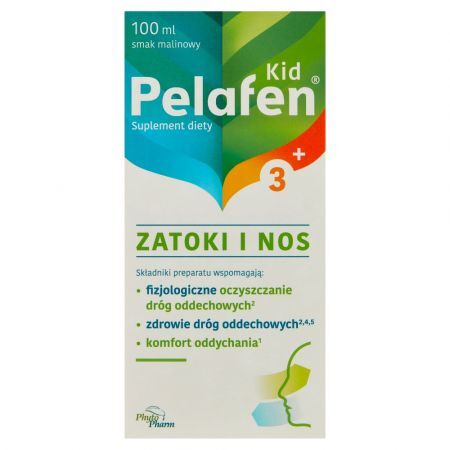 Pelafen Kid 3+ Zatoki i Nos, syrop o smaku malinowy, 100 ml