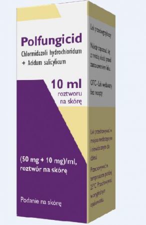 Polfungicid (50 mg + 10 mg)/ ml, roztwór na skórę, 10 ml