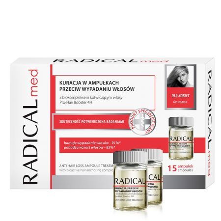 Radical Med, kuracja przeciw wypadaniu włosów dla kobiet, 15 ampułek