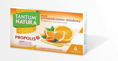 Tantum Natura, pastylki o smaku pomarańczowo-miodowym, 15 szt.