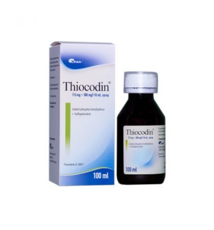 Thiocodin (15 mg + 300 mg)/ 10 ml, syrop, 100 ml