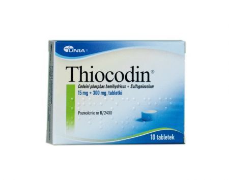 Thiocodin 15 mg + 300 mg, tabletki, 10 szt.