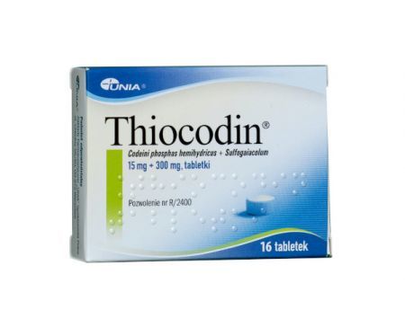 Thiocodin 15 mg + 300 mg, tabletki, 16 szt.