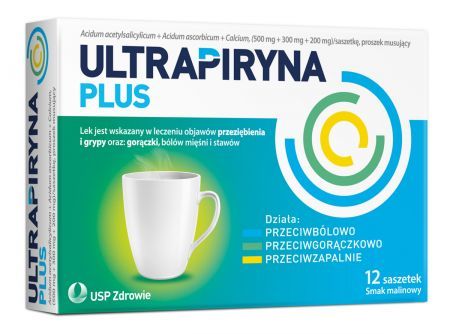 Ultrapiryna Plus, proszek musujący, 12 saszetek