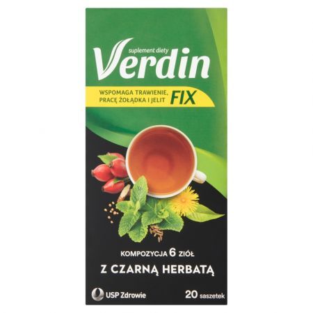 Verdin fix z czarną herbatą, zioła do zaparzania, 20 saszetek