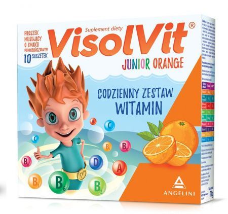 Visolvit Junior Orange, proszek musujący o smaku pomarańczowym, 10 szt.